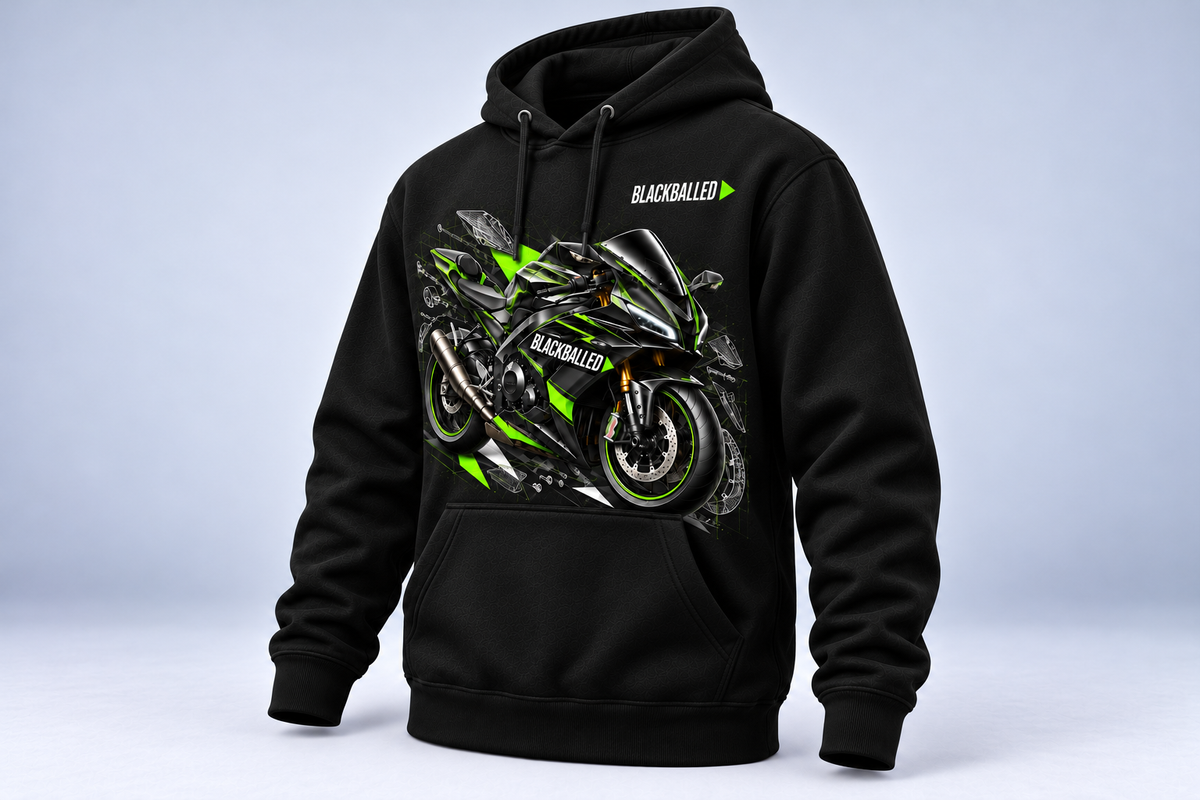 RIDE Blackballed authentic Hoodie; awesome craftmanship edition